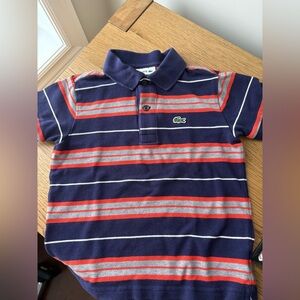 Lacoste Kids Polo Shirt - Navy and Red Stripes